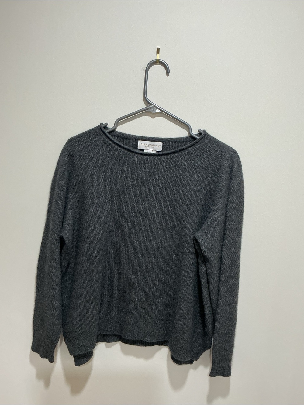 Bianca & Blu Charcoal merino wool cashmere blend Crewneck Sweater - Women's